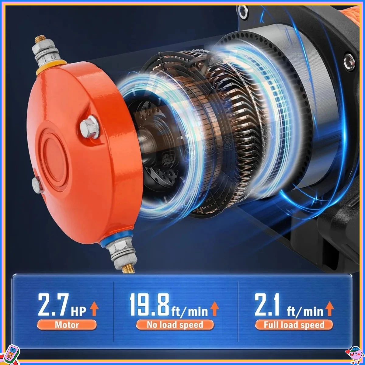 مجموعة الونش الثقيلة 5500 رطل: مقاومة للماء، حبل صناعي وجهاز تحكم عن بعد لاسلكي. احصل عليه لـ ATV/UTV، Truck، Jeep.