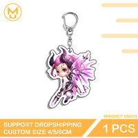 Overwatch Cartoon D.va Kiriko Trendy Amusing Attractive Double Sided Acrylic Keychain Aesthetic Backpack Decor Collection