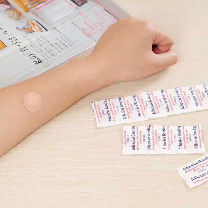 Bandagem adesiva médica impermeável, Mini Band Aid, redondo, pequeno curativo, fita de fixação, 100pcs