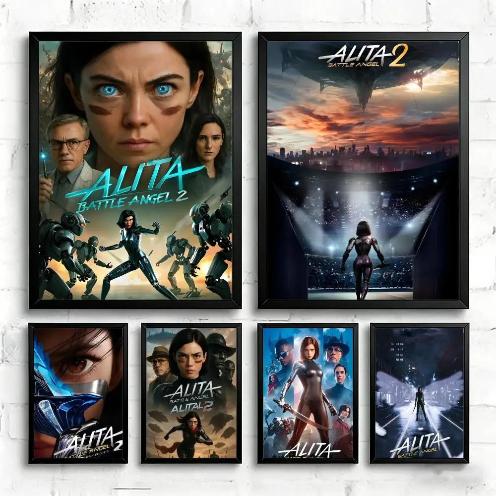 Póster artístico de Anime a-Alita Battle Angel, decoración de pared ideal para sala de estar, dormitorio, bar, salón y regalos para el hogar
