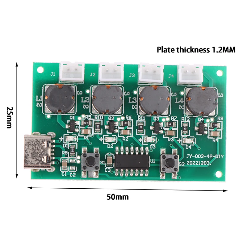 Mist Maker And Driver Circuit Board 4 Fogger Atomization Film Atomizer Sheet Oscillating 1/5PCS DC5V Type-C Mini Humidifier