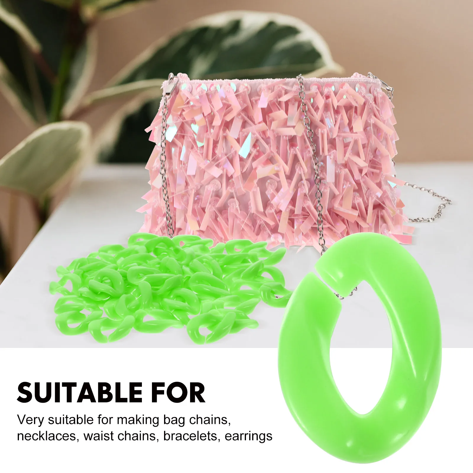

150pcs Acrylic Jewelry Accessories Lightweight Durable DIY Connect Rings Open Bracelet Chain Buckles Phone Charm Craft