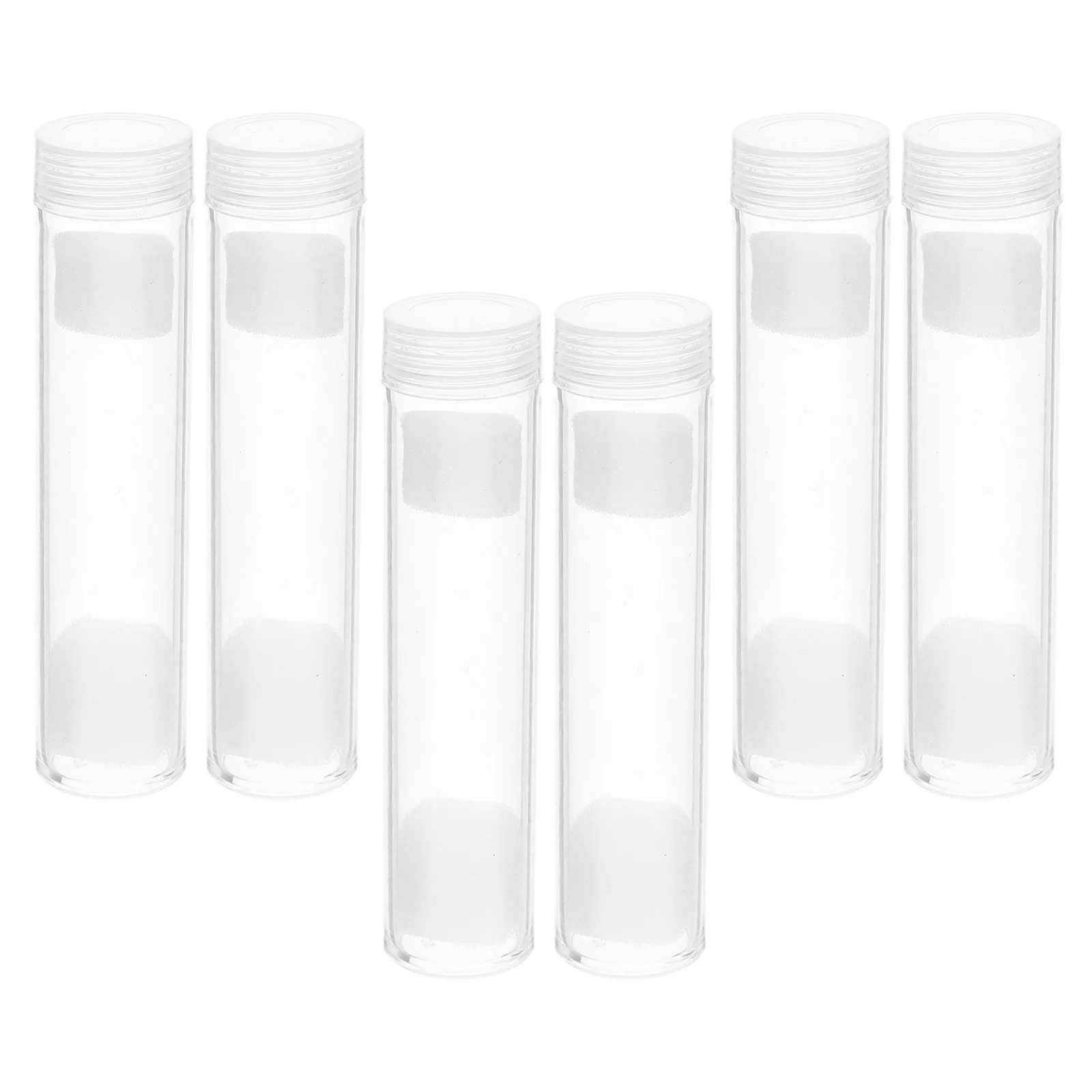 

6pcs Transparent Coin Storage Tube Plastic Airtight Protection Collectors Banks Retailers Quarter Rolls Storage Tubes