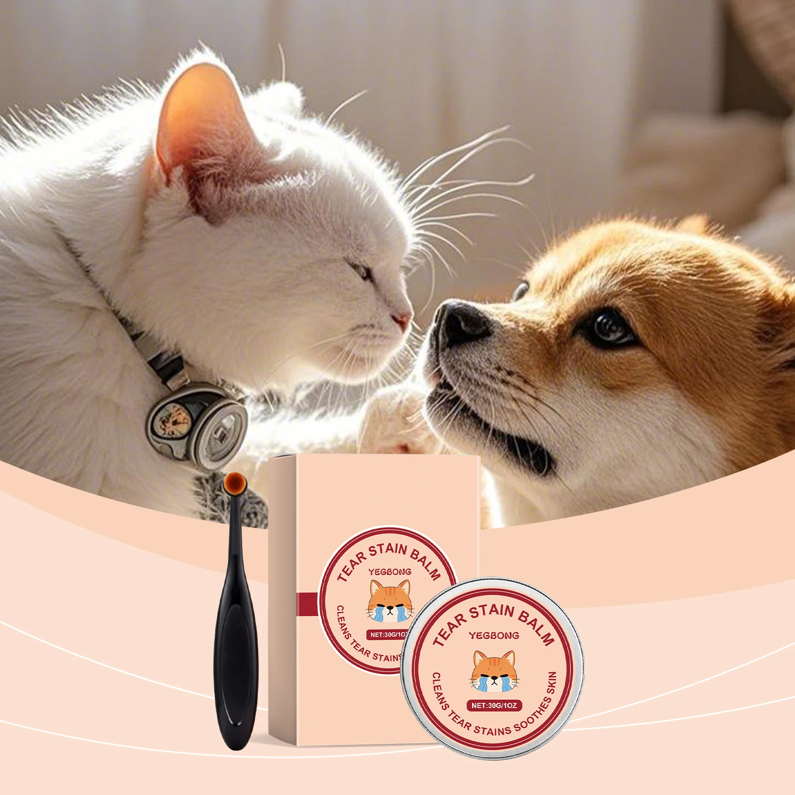 

Pet Tear Stain Remover Cream for Dogs Cats Moisturizing Eye Cleanser to Clean Eye Secretions Gentle Care Eye Cleaner Ointment