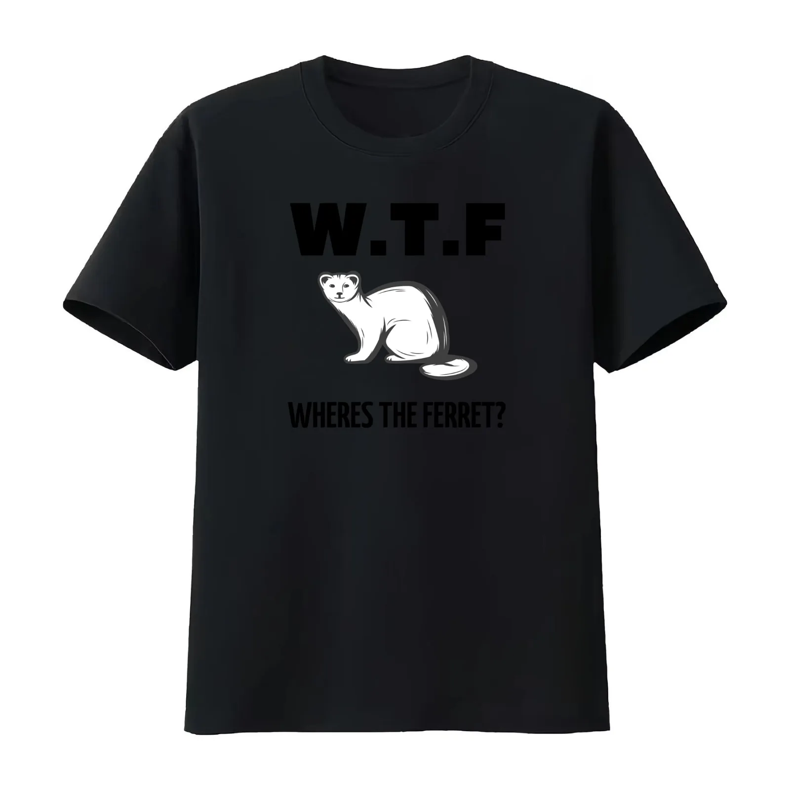 wheres the ferret T-Shirt Summer Casual Cotton Tee Oversized Streetwear Tops Vintage Graphic Print Loose Fit Short Sleeve