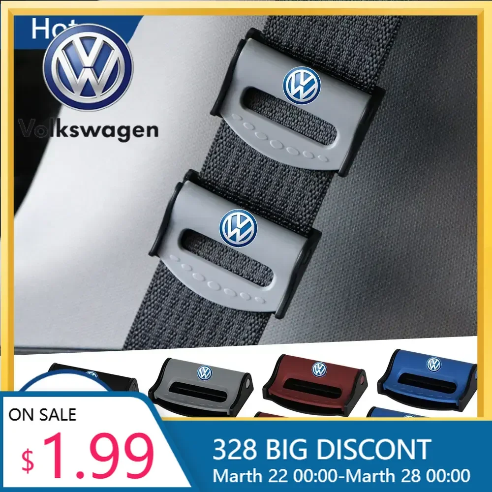 

VW New 2pcs Plastic Strong Adjustable Car safety seat belt Limiter Easy To Install For Volkswagen VW R GTI Jetta Golf Passat P