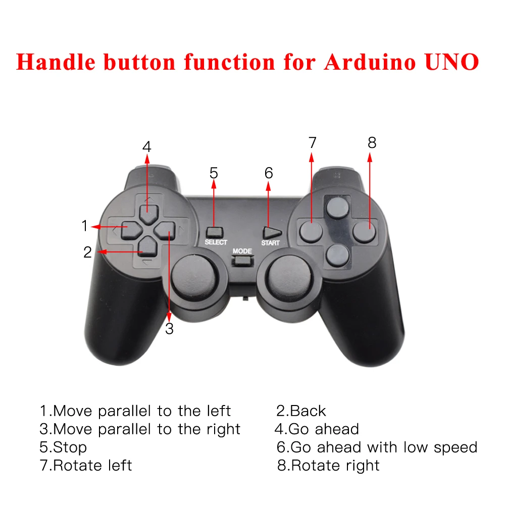 2,4g kabelloser Gamepad-Joystick für ps2-Controller mit Empfänger Dualshock-Gaming-Freude für Arduino-Roboter-DIY-Kit Programmier bares Kit – Detail 19