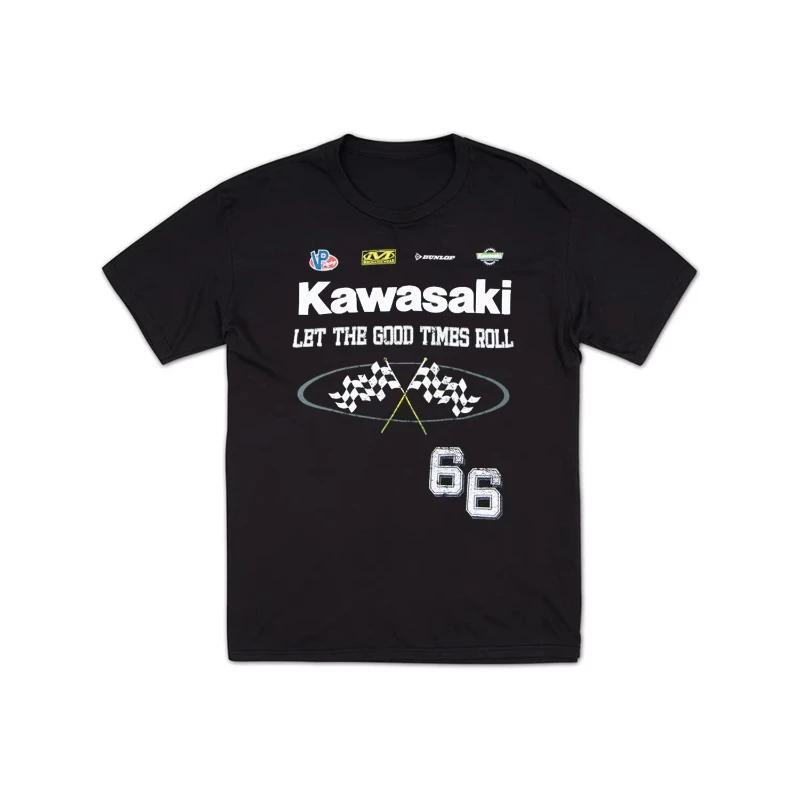 تي شيرت Kawasaki Costa Rica Racing الجديد لعام 2025 عبارة عن قميص رياضي فضفاض صيفي كلاسيكي بأكمام قصيرة لكل من الرجال والنساء