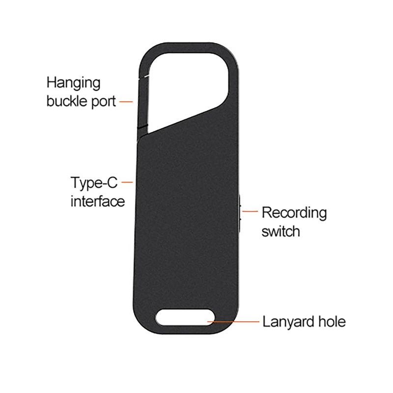 Portable One-Key Recorder Voice-Controlled Recording Segmented Recording Voice Recorder Dictaphone HD Noise Reduction MP3 Player