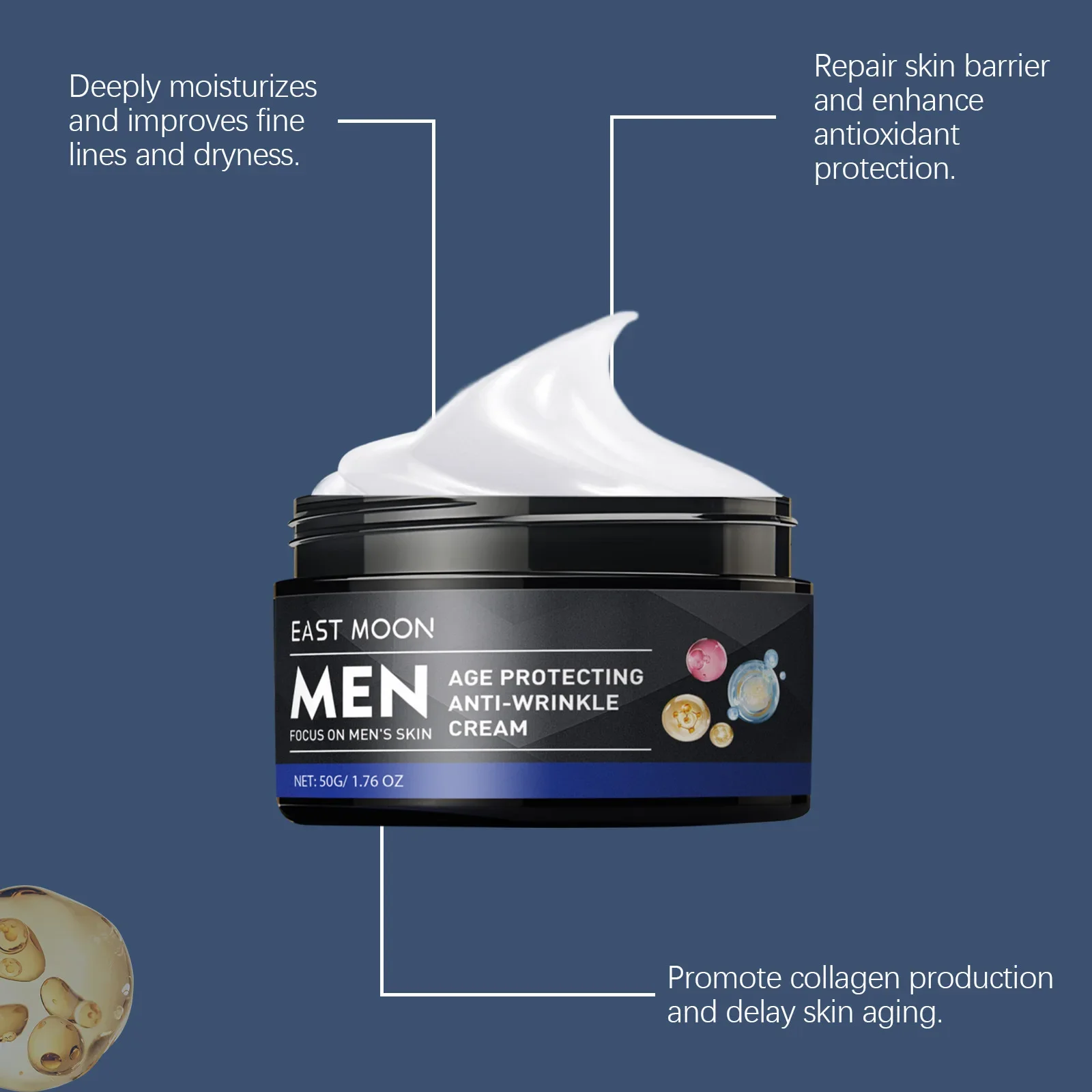 Men's Facial Cream Men's Facial Skin Brightening, Nourishing, Rejuvenating and Moisturizing Cream Enhances Skin Elasticity