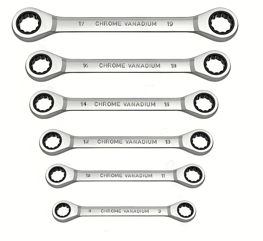 

1 Piece Double-Head Ring Ratchet Wrench Set Chrome Vanadium Steel Ratchet Spanner Auto Repair Tool for Mechanical Work