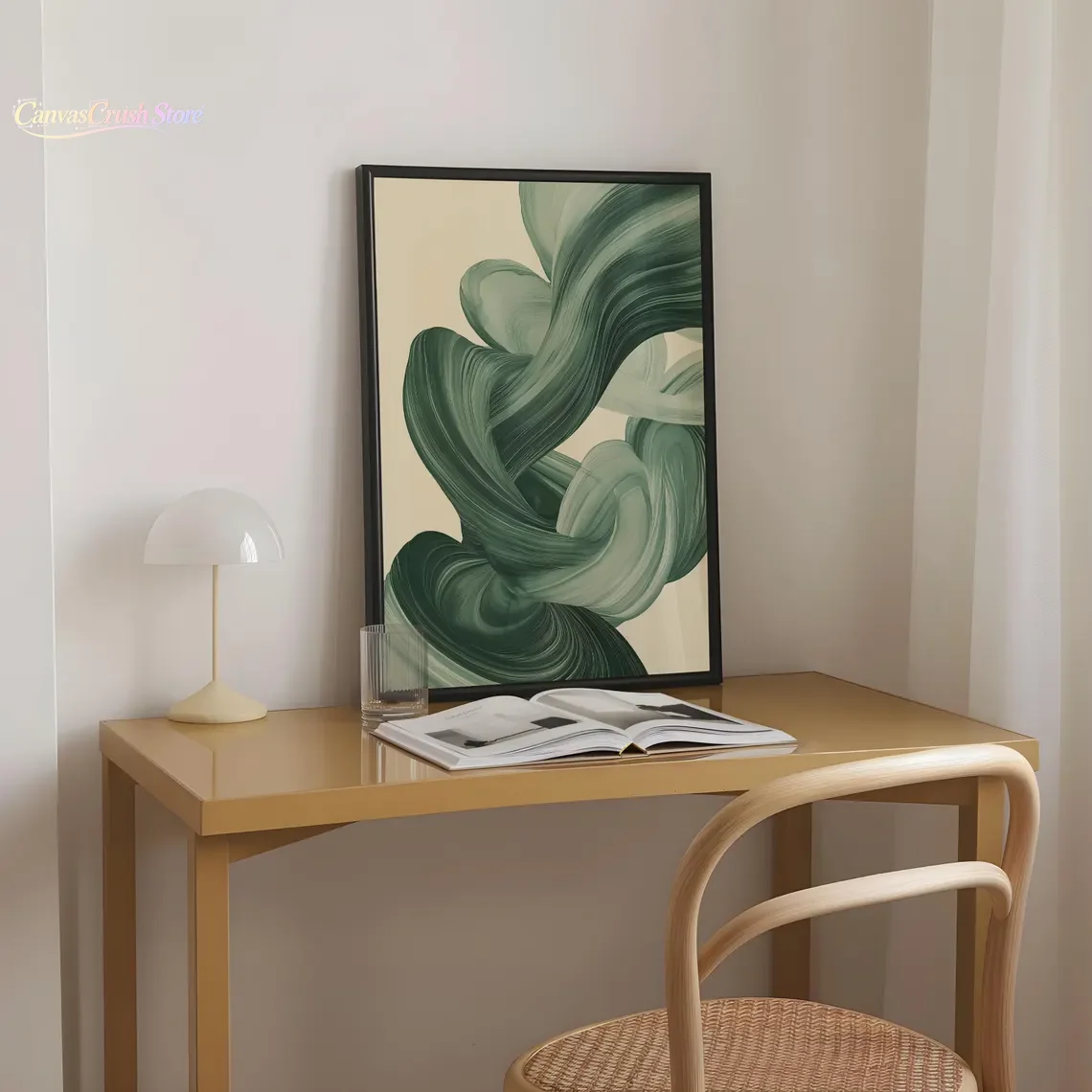 Sage Green Mid Century Modern Wall Art, Modern Abstract Art Print, Japandi Wall Art, Sage Green Poster, Above Couch Art, 2026
