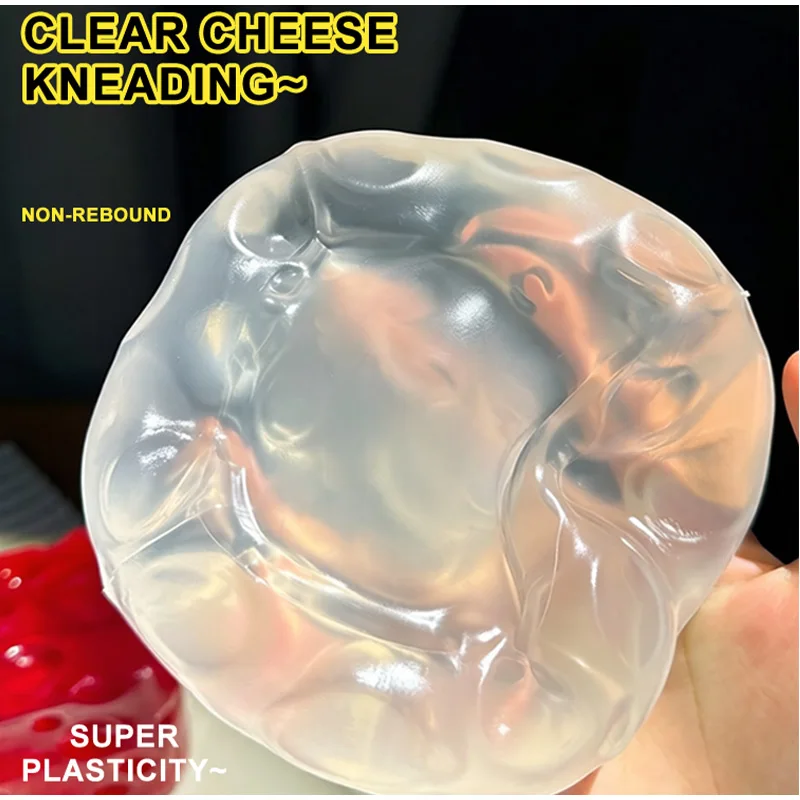 New Transparent Cheese Squishy Toy super Soft Slow Rebound Texture Stress Relief Squeezy Ball Finger Pressure Relief Squeezy Toy