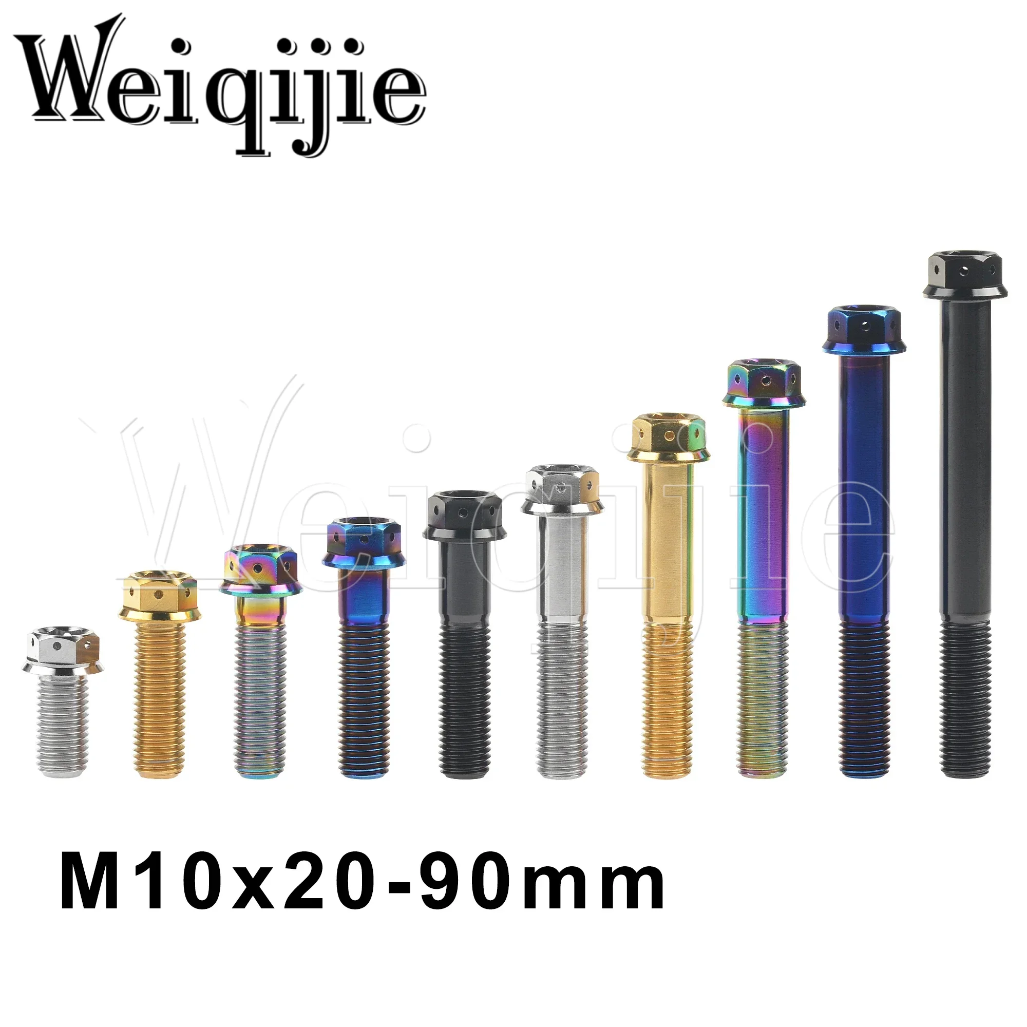 

Weiqijie Titanium Bolt M10x20~90mm Pitch1.25/1.5mm Flange Socket Head Screw for Motorcycle Caliper Modification