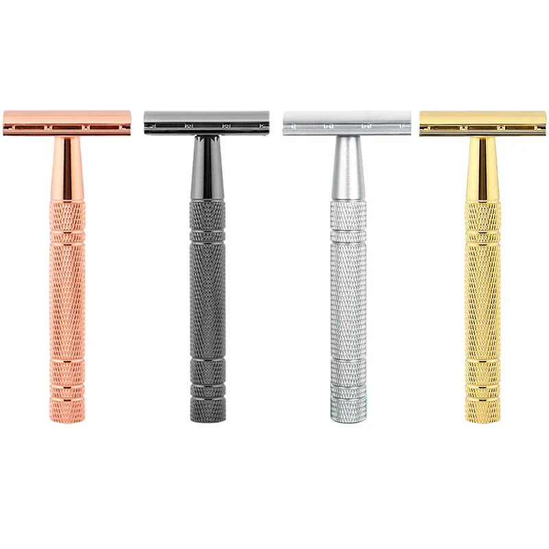 

Double Edge Safety Razor For Men, With 5 pcs Advanced Platinum Double Edge Blades Reusable Travel Essentials Women Razor