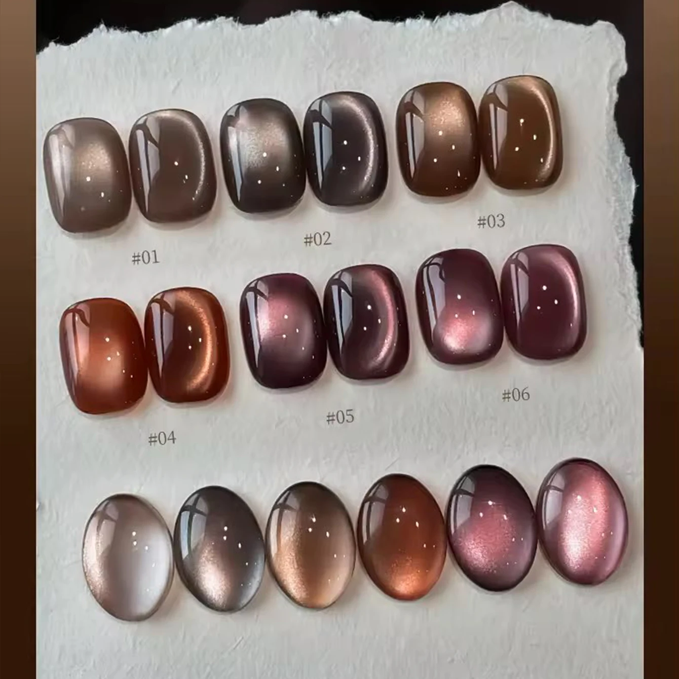 

10ML 1-12PCS 2025 Mew Autumn Black Nails Luxury Coffee Amber Whitening Glass Bead Cat Eye Magnet Gel Nail Polish Brown Red Nails