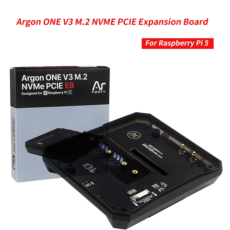 

Argon ONE V3 M.2 NVME PCIE Expansion Board(Only) Built-in Aluminum Heatsinks For Raspberry Pi 5