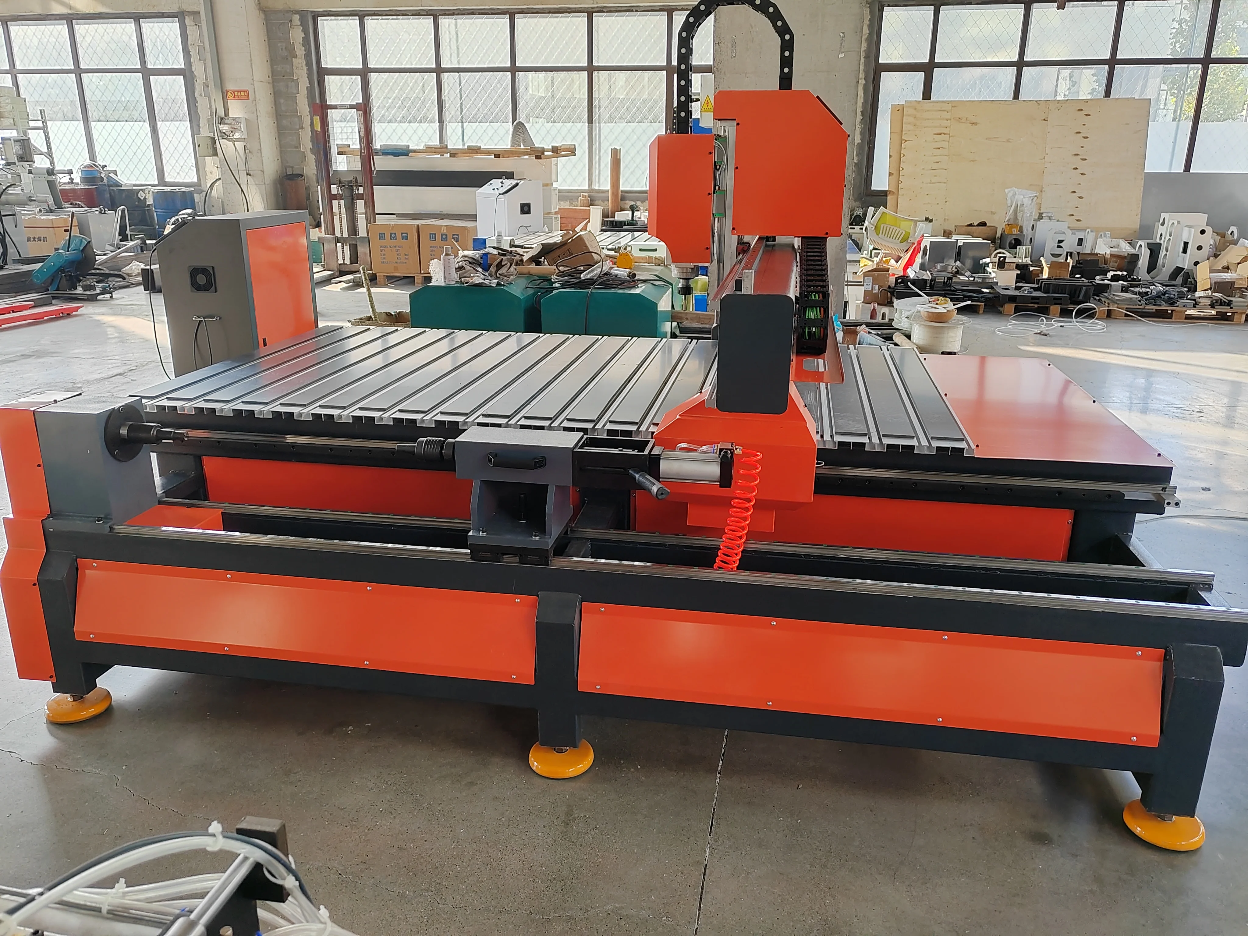 Picture 5: Jinan Popular 1325 4-Axis CNC Router Kit 3D Rotary Table Wood Lathe DIY CNC Machine Syntec DSP Control System Core Motor Popular