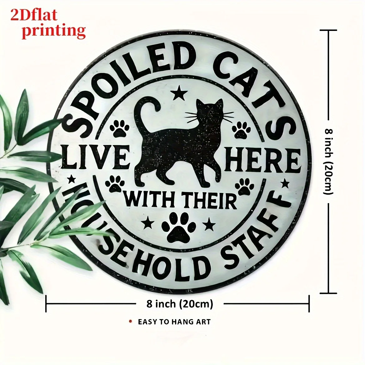 2D Flat Round Wall Art Sign - 
