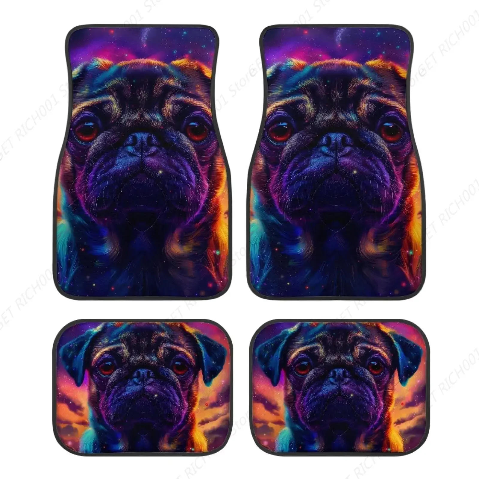 

Alfombrillas Lanteras Y Traseras Coche Anime Pug, Alfombrilla Universal Para Coche, Juego Completo 4-х шт.