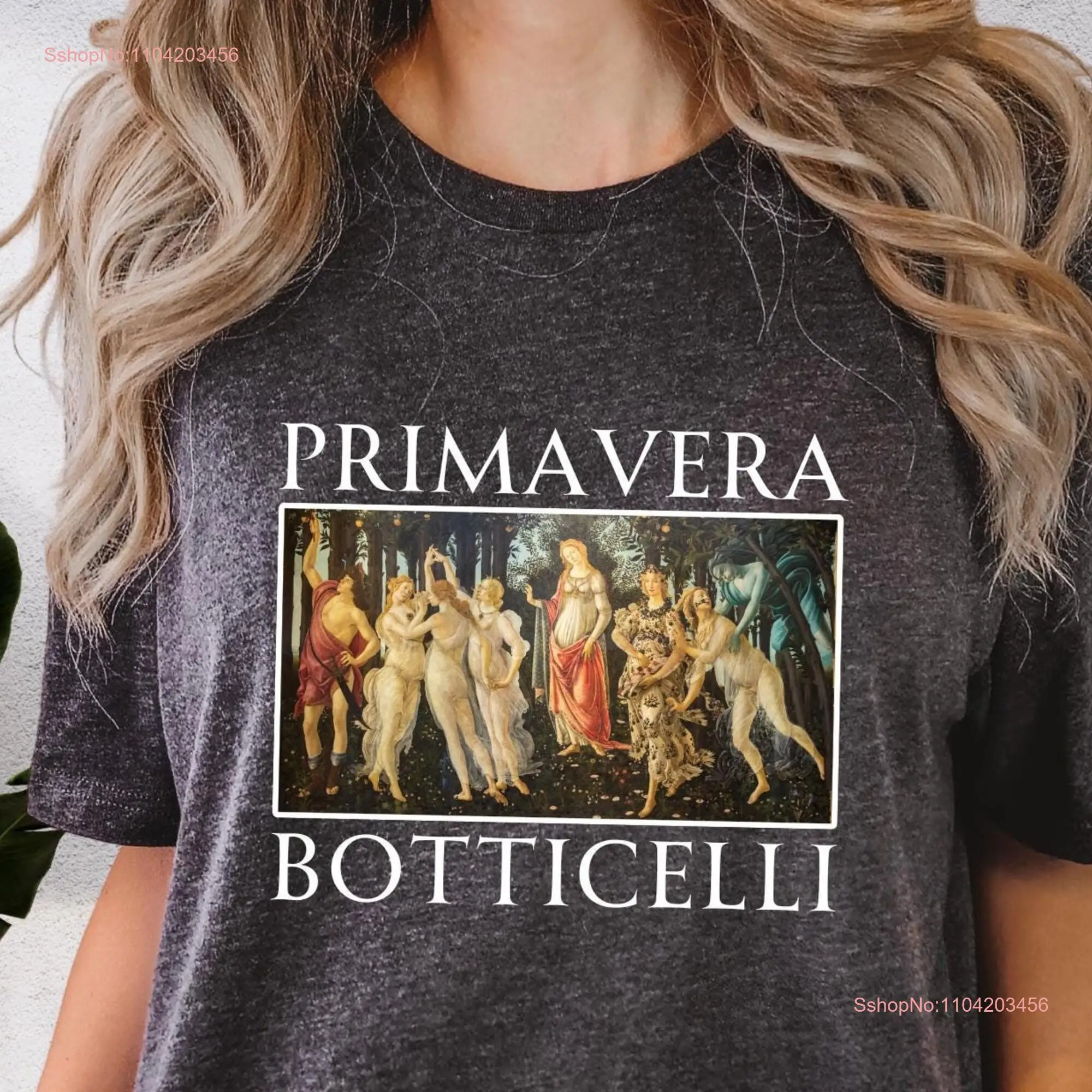 Botticelli Primavera Spring T Shirt Italian Renaissance Painting Art Lover Famous Vintage History long or short sleeves