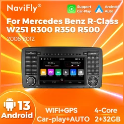 Adatto per Mercedes Benz classe R W251 R300 R350 R500 2006-2012 NO DVD Android 13 autoradio da 7 pollici carplay + lettore video automatico