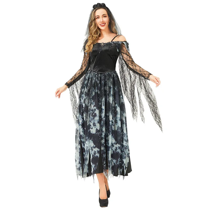 ชุดคอสตูมเซ็กซี่สำหรับงานฮาโลวีน ชุดแสดงยุคกลาง สไตล์โกธิคเจ้าสาว ชุดแต่งงาน ผลิตในจีน ฤดูใบไม้ร่วง 2024