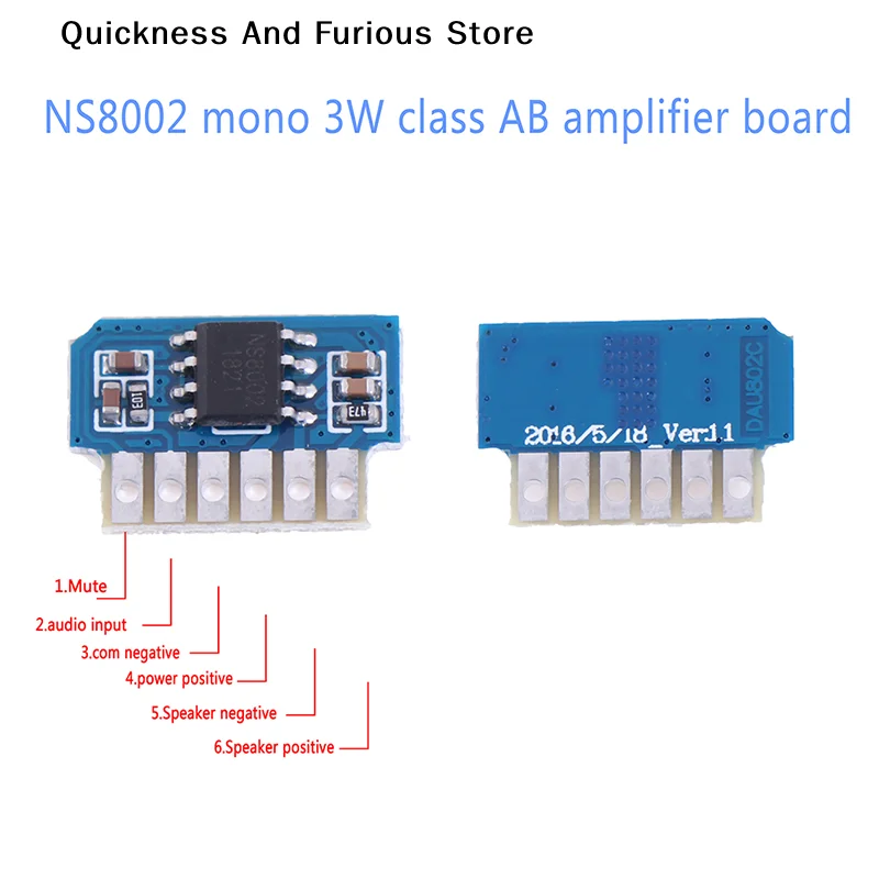 

【TO】1pcs DC 3V 3.7V 5V Class AB Mono 3W Mini Amplifier Board Audio Amp Module One Channel High Quality
