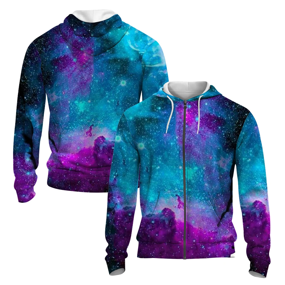 Starry Sky Van Gogh 3D Printed Autumn/winter Zipper Hoodie Men Retro Street Sports Zipper Hoodie Fashion Super David Clothes