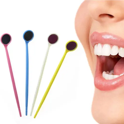

10Pcs Disposable Plastic Dental Mouth Exam Mirrors Multicolor for Dentistry Lab Supplies Medical Instruments