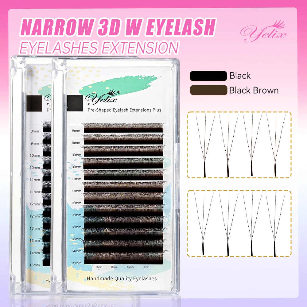 cilios-posticos-yelix-premium-3d-em-formato-w-pretos-castanho-escuro-espacamento-menor-cilios-3d-w-leves-e-macios-fans-pre-montados-faux-cils
