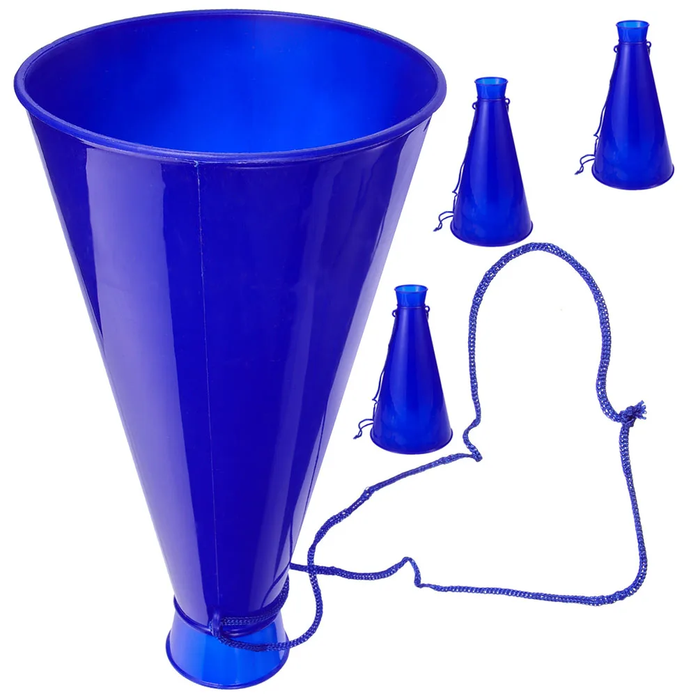 

4 Pcs Cheer Megaphones Bright Blue Plastic Party Horns Kids Toys Soccer Match New Year School Ceremonies Durable Trumpet Toy