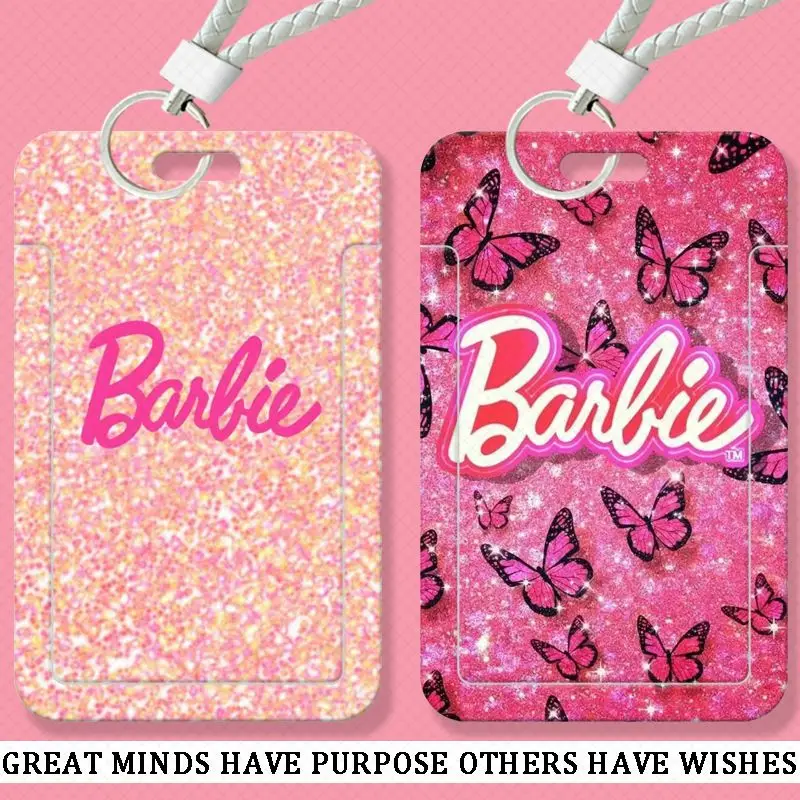 2024 New Miniso Barbie Anime Cartoon Printing New Student Public Transport Id Card Access Card Protective Case Gift