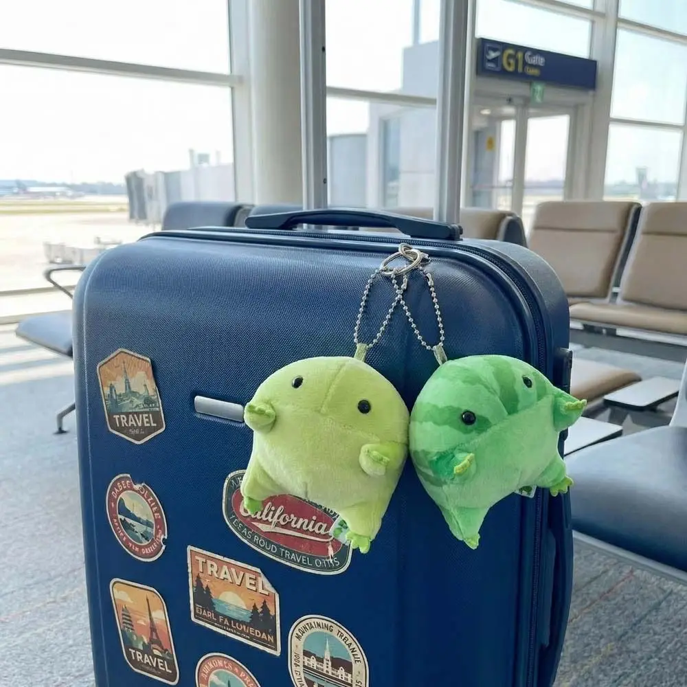 

Cartoon Style Green Frog PP Cotton Soft Material Frog Keychain Fluffy Texture Green Color Stuffed Animal Friends Gift