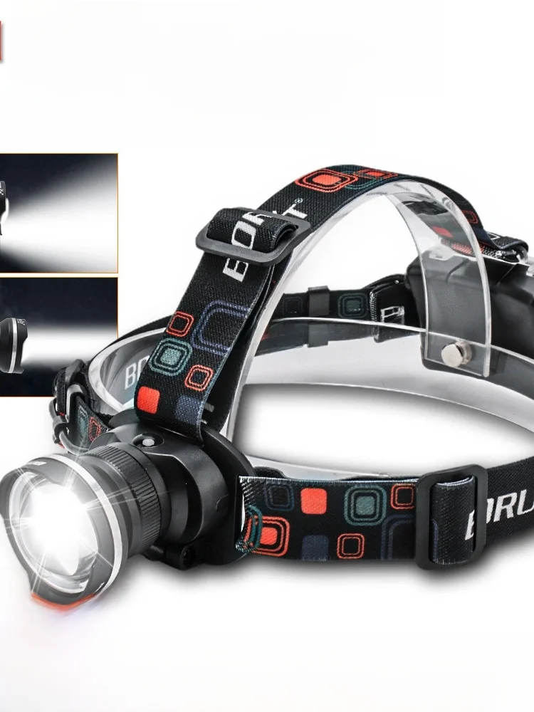 

Ultra-Bright Zoomable Headlamp Fiing Light Strong B Head Mounted Outdoor Cam Travel Lighting Non-Waterproof Boruit