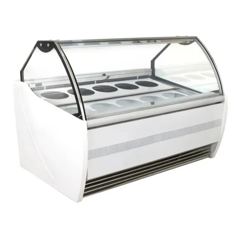 

Italian 10-Bucket Single-Temperature Ice Cream Display Cabinet with Fan Cooling