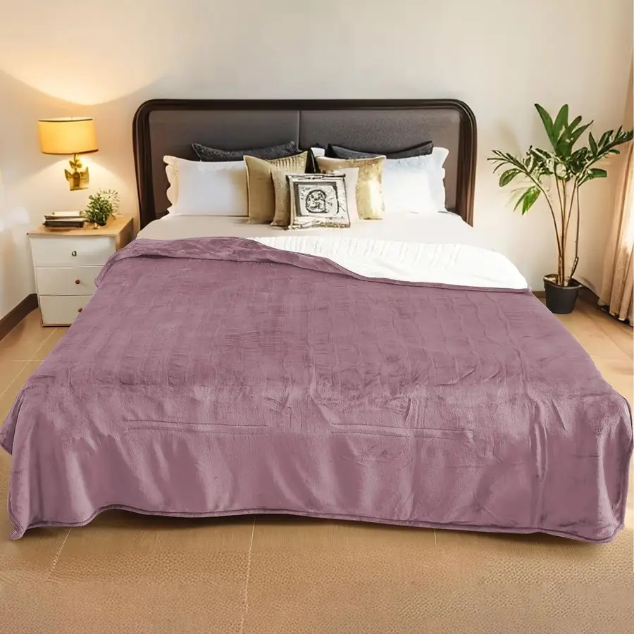 

Heated Blanket King Size 90x100, Soft Flannel Heating Blanket, 10 Heating Levels, 112 H Auto Shut Off, Breathable Warm and Washa