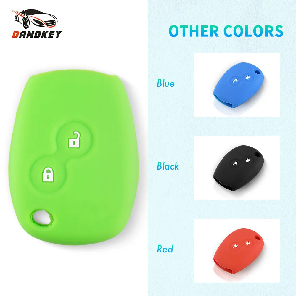 Dandkey For Renault Trafic Clio Kangoo Master Modus Twingo Duster Logan Sandero Silicone Remote Car Key Case Fob Cover 2 Buttons