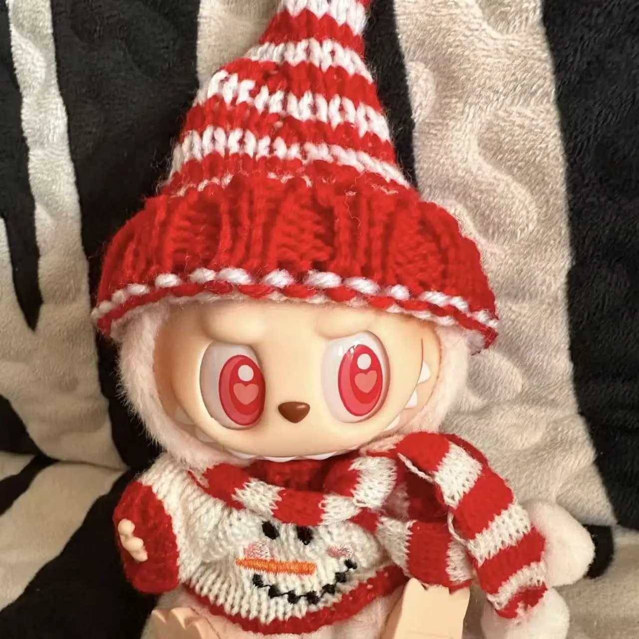 17cm Labubu I II Idol Dolls Clothes Bell Shawl Outfit Christmas Cape Snowman Deer Korea Kpop Exo Clothing Plush Doll'S Clothes
