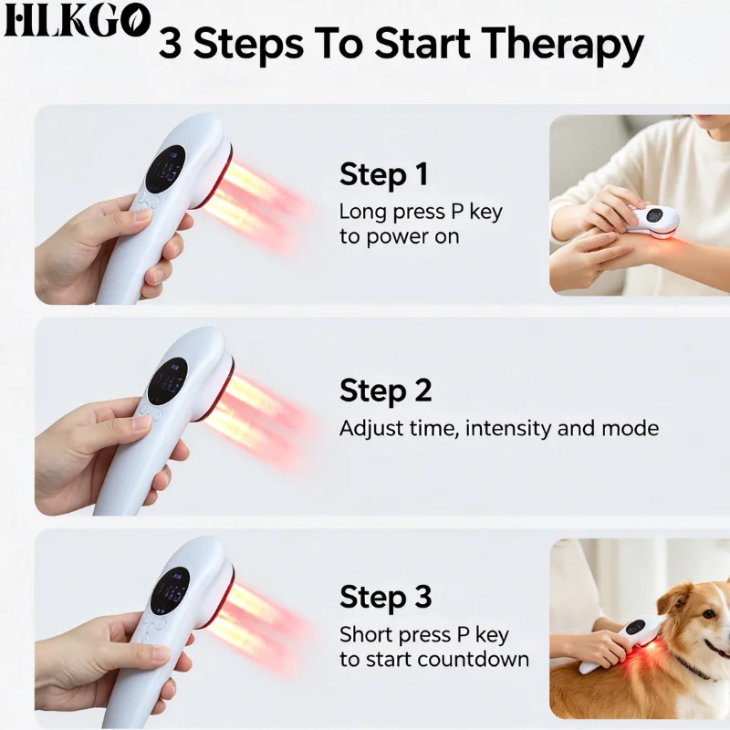 Clinical Grade 650nm 808nm Portable Cold Laser LLLT Device for Back Knee Neck Muscle Pain Relief Home Use