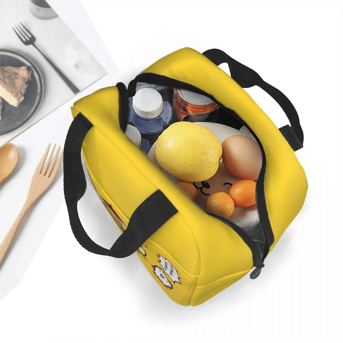 Pom Pom Purin Eatting Cookies Insulated Lunch Bags Cooler Bag Lunch Container Portable Tote Lunch Box Girl Boy College Outdoor