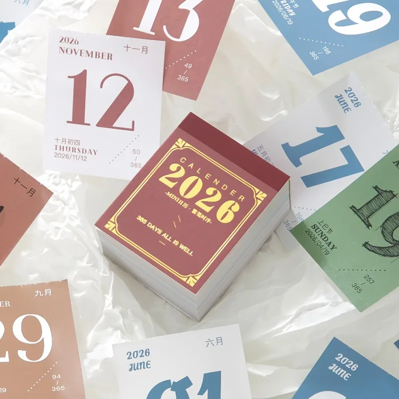 2026 Mini Calendar,Undated Daily Planner for Office School Home,Compact Desk Organizer Notebook,Gift for Students Professionals