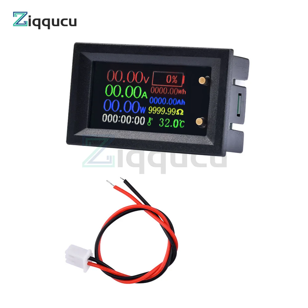 DC6~30V 9-in-1 Multifunction Tester IPS LCD Color Screen Voltmeter Ammeter 20A Time Temperature Capacity Power Electrical Meter