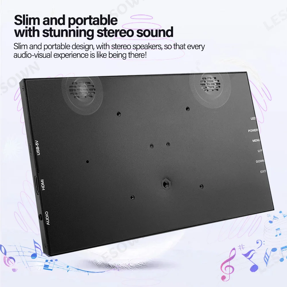 LESOWN 10.1 Inch Touchscreen Mini Display 1024×600 IPS LCD Auxiliary Portable Monitor for PC Xbox PS4 Windows Driver-Free Setup