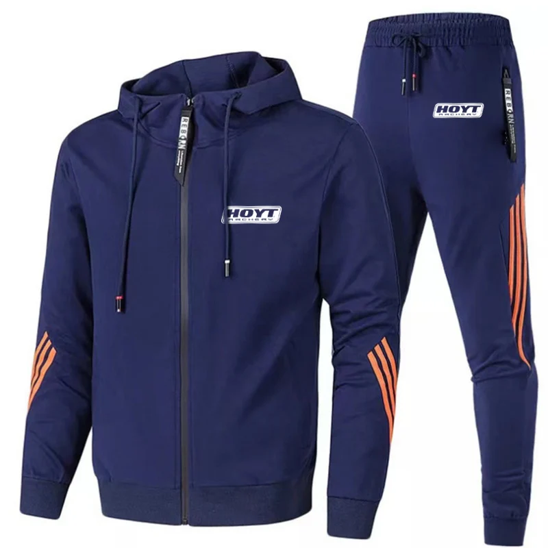 2024 männer HOYT Bogenschießen Huntinger Bögen Herbst Neue Zipper Hohe Qualität Hoodie Mode Gedruckt Lässige Sportswear Outdoor Fitness Set