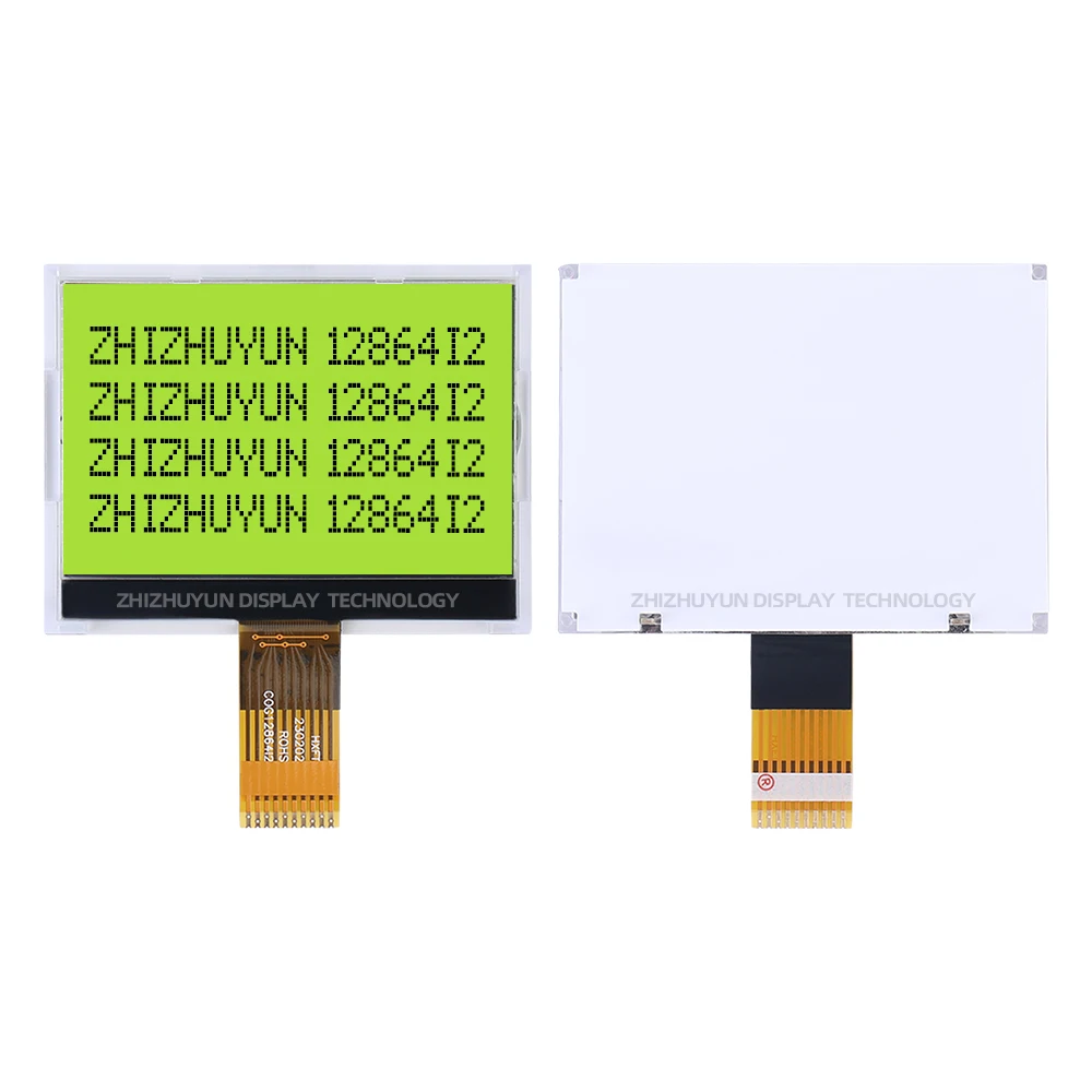 Amber Black Letters COG12864I2 Serial Communication 12864 COG LCD Module 12864 Cog Matrix LCD Display 53MM*40MM