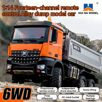 Huina 598 6-Wheel Drive Electric Remote Control Dump Truck Alloy Light Transportation Engineering Vehicle Model Toy Gift Rc Car