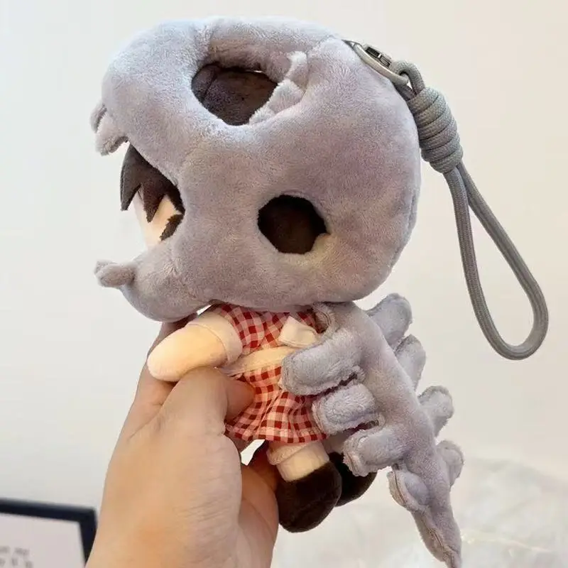 Cute Dinosaur Skeleton Plush Doll Keychain Soft Hoodies Cap for 10cm 15cm Cotton Dolls Mini Bag Pendant Backpack Accessories