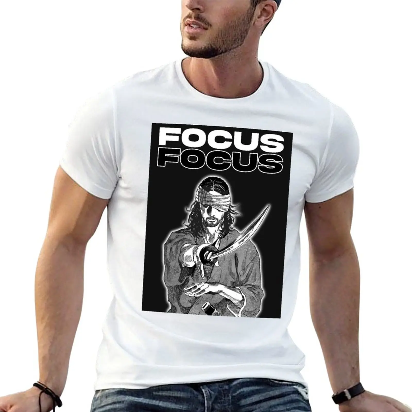 Vagabond Manga - Miyamoto Musashi T-Shirt Plus Size Outdoor Casual Top