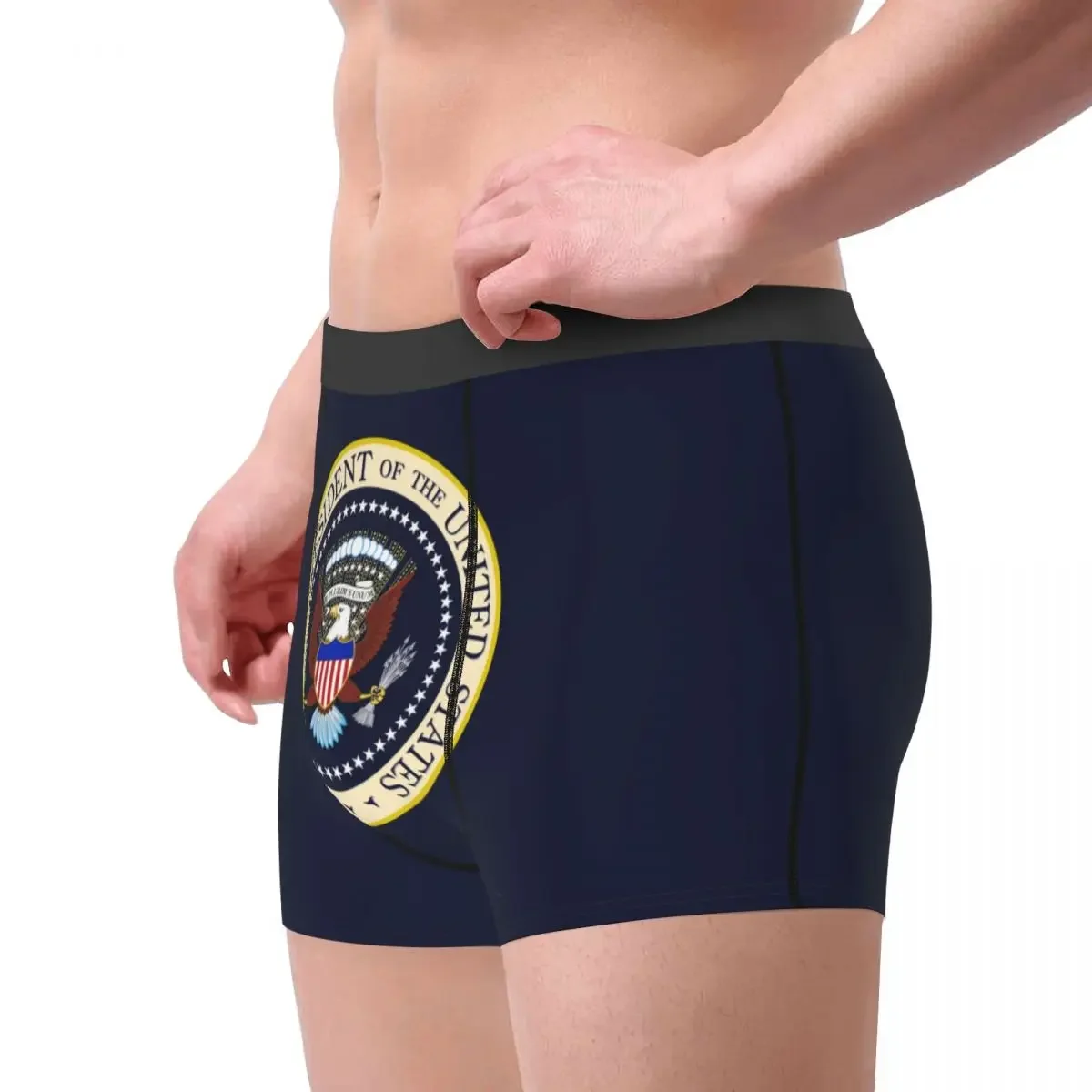 USA President Seal Logo Men's Underwear  Election Vote Donald Trump Boxer Shorts Panties Soft Underpants for Homme